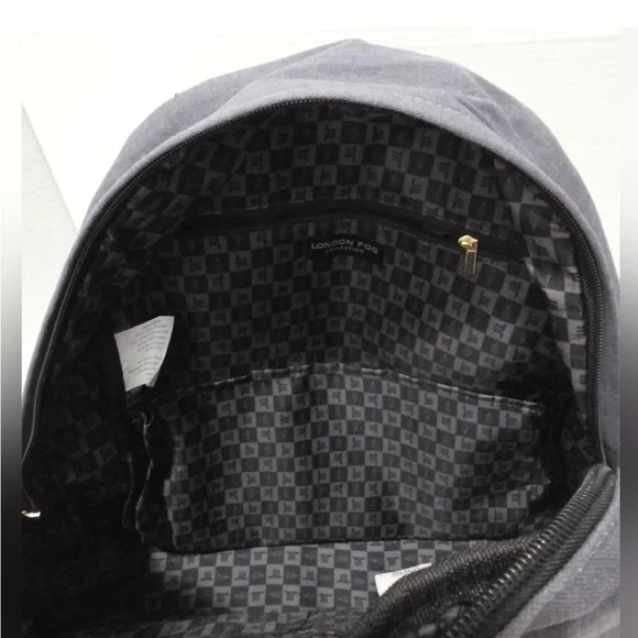 London Fog Gray Canvas Unisex Backpack NWT - Picture 4 of 4